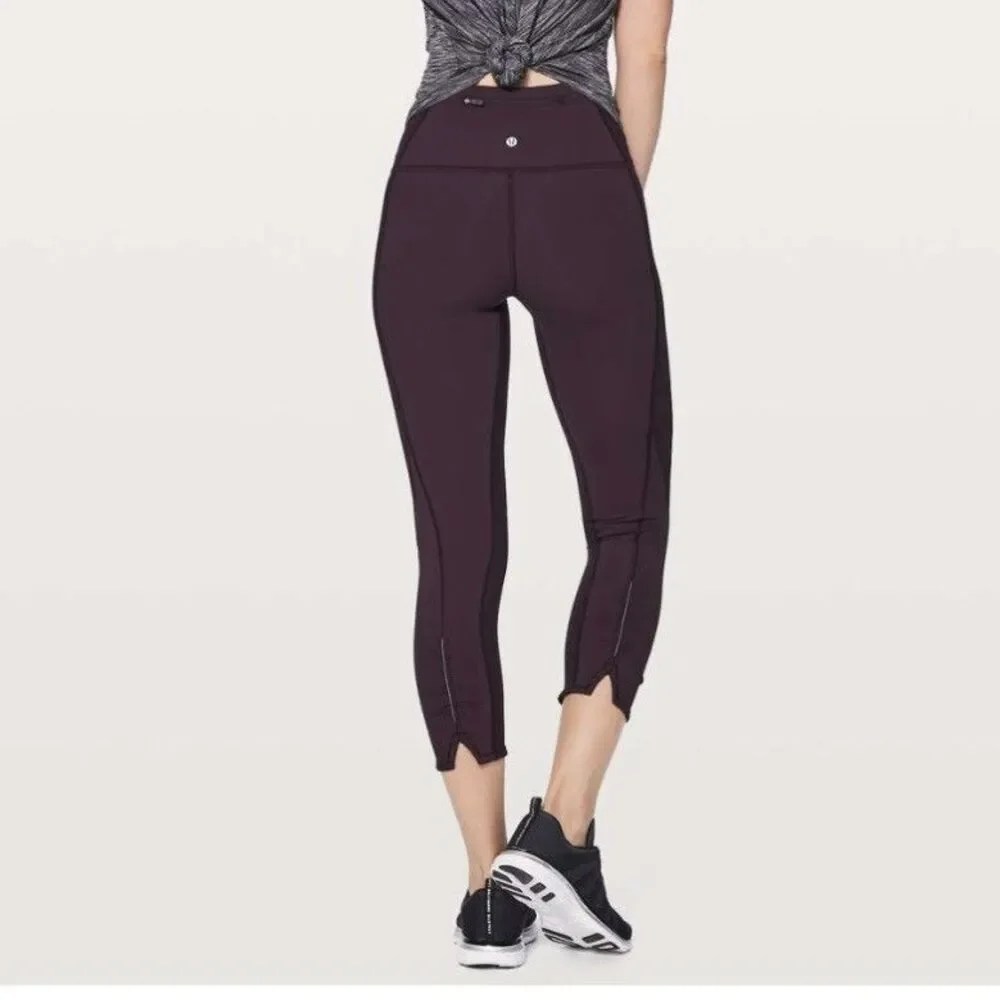 Lululemon On Your Mark Crop Size 2 (23” Inseam) Black Cherry (Burgundy) W6AJFS